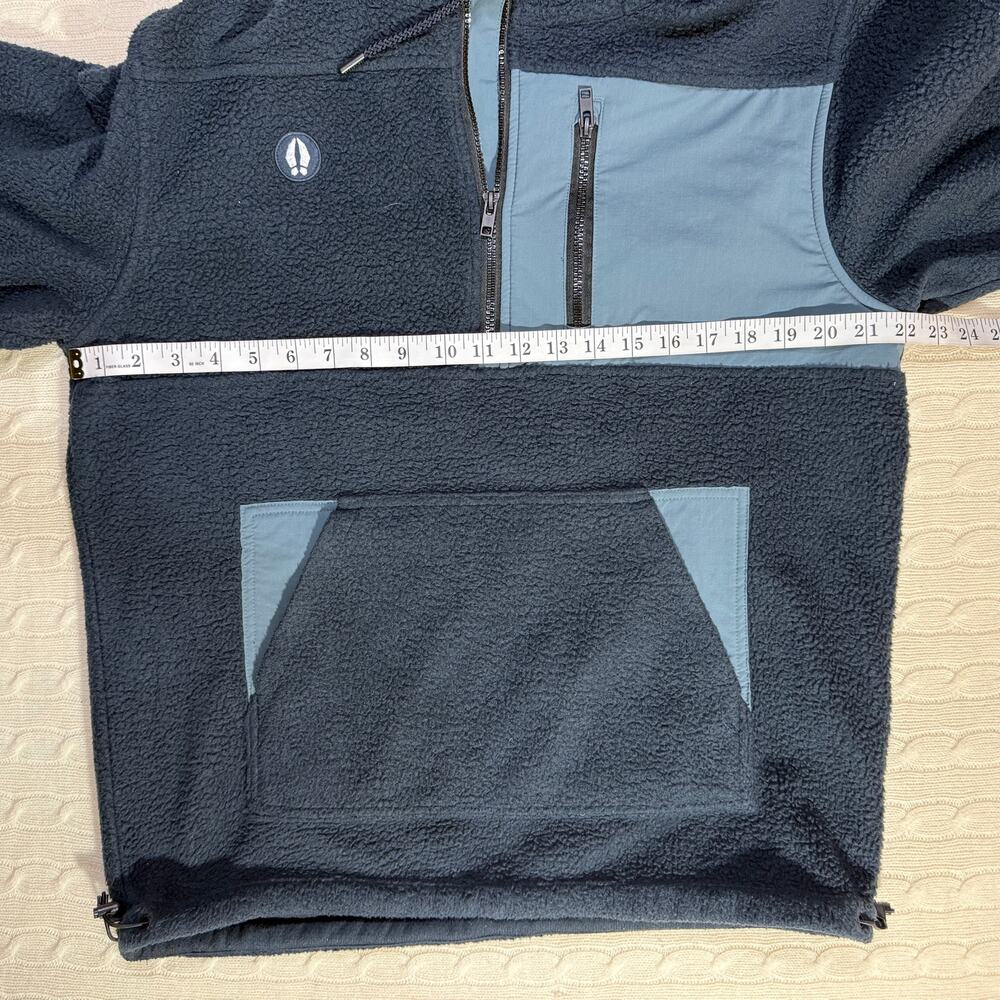 Bearded Goat Blue Northwest Camp Hoodie Fleece Cozy Sherpa Jacket L - Picture 8 of 8